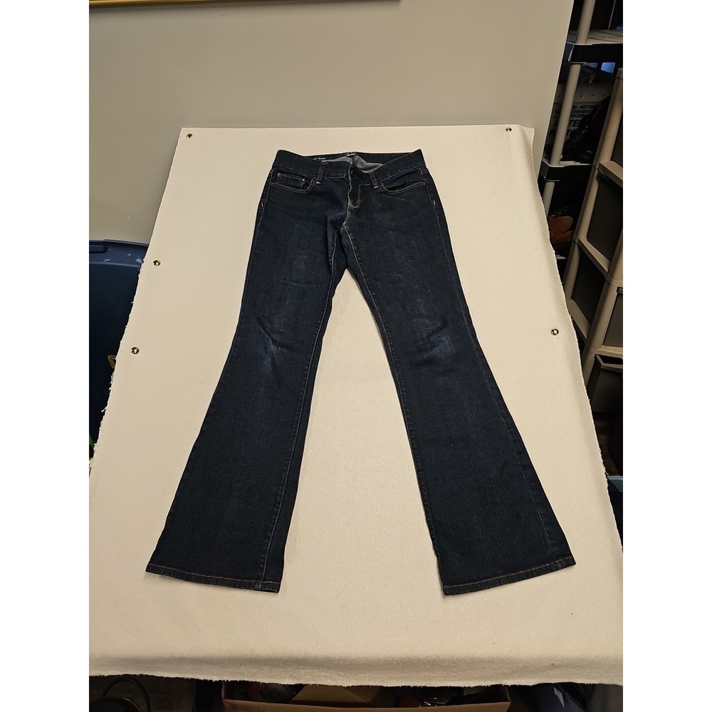 Ann Taylor Loft Jeans Womens Size 4 Curvy Boot Ultra 7 Inch Low Rise Blue EUC
